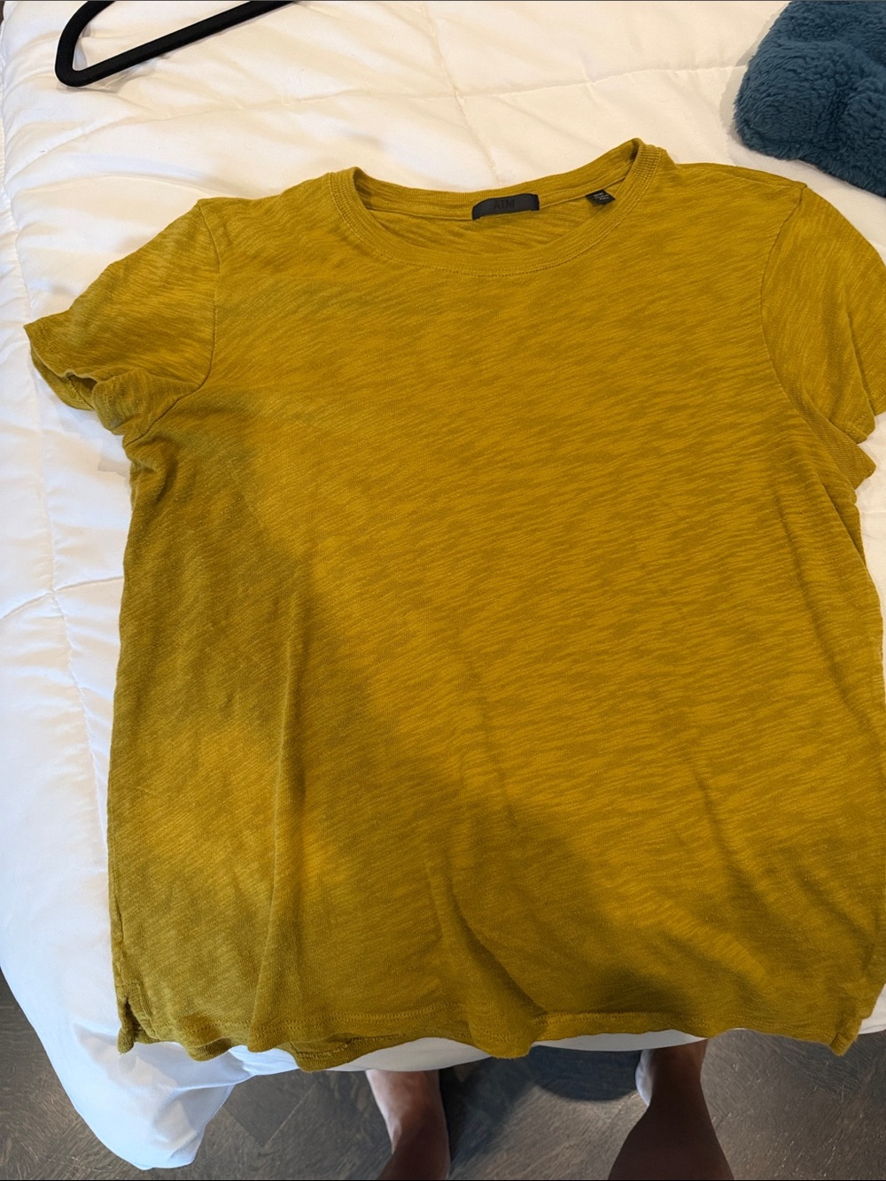 ATM Women's Crewneck Slub Tee in Mustard Yellow